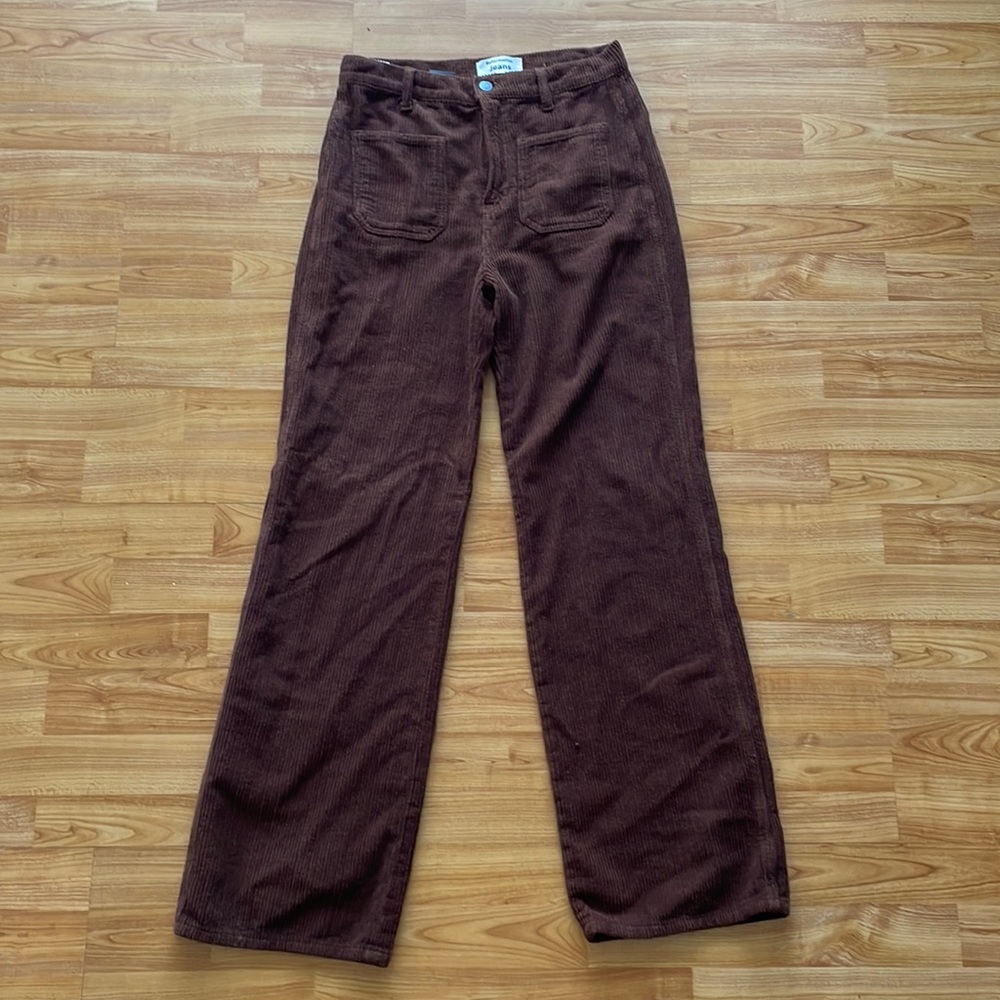 Brown reformation corduroy pants in size 28